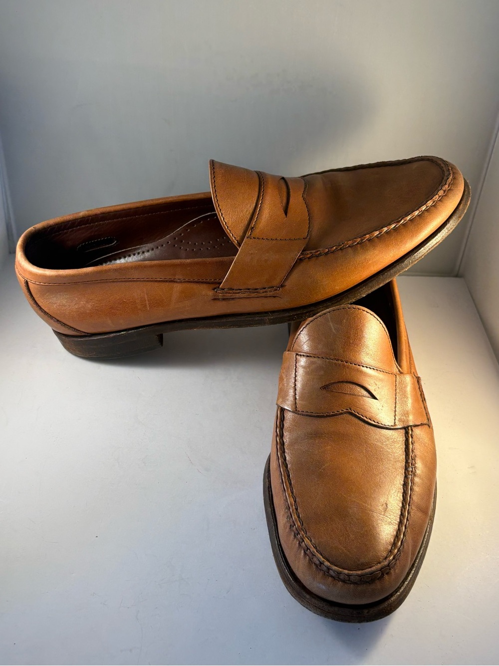 Allen Edmonds Paxton Shoes Mens 13 A Brown Leather Moccasin Loafers  Slip On USA